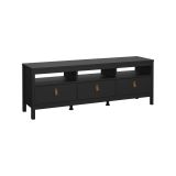 Mobile porta TV Liliane, Credenza da soggiorno, Armadio basso per TV, Base parete attrezzata, 38x151 h54 cm, Nero