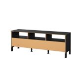 Mobile porta TV Liliane, Credenza da soggiorno, Armadio basso per TV, Base parete attrezzata, 38x151 h54 cm, Nero