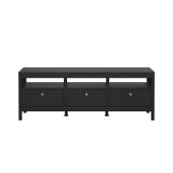 Mobile porta TV Liliane, Credenza da soggiorno, Armadio basso per TV, Base parete attrezzata, 38x151 h54 cm, Nero
