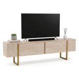 Mobile porta TV Lilith, 180x30 h50 cm, Beige e Oro