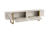 Mobile porta TV Lilith, 180x30 h50 cm, Marmo e Oro