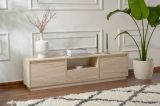 Mobile porta TV Lovere, Credenza da soggiorno, Armadio basso per TV, Base parete attrezzata, 160x30 h42 cm, Beige