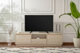 Mobile porta TV Lovere, Credenza da soggiorno, Armadio basso per TV, Base parete attrezzata, 160x30 h42 cm, Beige