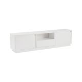 Mobile porta TV Lovere, Credenza da soggiorno, Armadio basso per TV, Base parete attrezzata, 160x30 h42 cm, Bianco