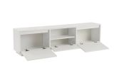 Mobile porta TV Lovere, Credenza da soggiorno, Armadio basso per TV, Base parete attrezzata, 160x30 h42 cm, Bianco