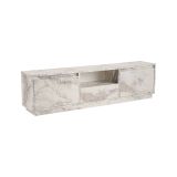 Mobile porta TV Lovere, Credenza da soggiorno, Armadio basso per TV, Base parete attrezzata, 160x30 h42 cm, Marmo