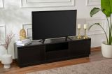 Mobile porta TV Lovere, Credenza da soggiorno, Armadio basso per TV, Base parete attrezzata, 160x30 h42 cm, Nero