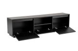 Mobile porta TV Lovere, Credenza da soggiorno, Armadio basso per TV, Base parete attrezzata, 160x30 h42 cm, Nero
