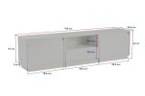 Mobile porta TV Lovere, Credenza da soggiorno, Armadio basso per TV, Base parete attrezzata, 160x30 h42 cm, Pino