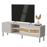 Mobile porta TV Luvinate, 190x40 h62 cm, Beige e Rovere Nodi