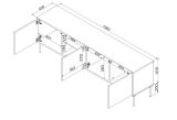 Mobile porta TV Luvinate, 190x40 h62 cm, Beige e Rovere Nodi