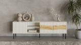 Mobile porta TV Luvinate, 190x40 h62 cm, Beige e Rovere Nodi