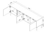Mobile porta TV Luvinate, 190x40 h62 cm, Nero e Rovere Nodi