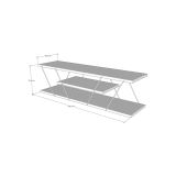 Mobile porta TV Lysithea, Supporto per televisione da salotto, Credenza bassa da soggiorno, Base porta TV, 120x30h33 cm, Bianco e Nero