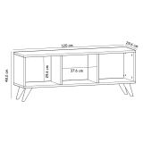Mobile Porta tv Marrone 3 Vani Peso Supportato 40 kg 120x30x48h cm, Installazione a Terra - Sizzano