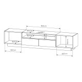 Mobile Porta tv Marrone Chiaro Marrone Rovere 2 Cassetti 2 Ripiani 203x40x43h cm, 2 Ante - Kakagano