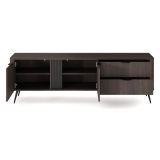 Mobile Porta tv Marrone Noce 2 Cassetti 3 Ripiani 195x38x61h cm, 2 Ante - Kamirili