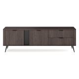Mobile Porta tv Marrone Noce 2 Cassetti 3 Ripiani 195x38x61h cm, 2 Ante - Kamirili