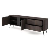 Mobile Porta tv Marrone Noce 2 Cassetti 3 Ripiani 195x38x61h cm, 2 Ante - Kamirili