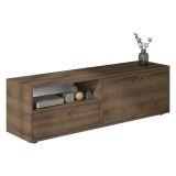 Mobile Porta tv Marrone Noce 2 Ripiani 3 Ante 136x35x42h cm, 4 Vani - Partanna