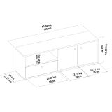Mobile Porta tv Marrone Noce 2 Ripiani 3 Ante 136x35x42h cm, 4 Vani - Partanna