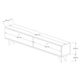 Mobile Porta tv Marrone Noce 2 Vani 2 Ante 160x25x40h cm, Apertura a Ribalta - Atestino