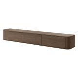 Mobile Porta tv Marrone Noce 3 Cassetti un Ripiano 200x34x28h cm, 3 Vani - Kahate