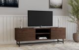 Mobile Porta tv Marrone Noce 3 Ripiani 2 Ante 150x41x50h cm, 6 Vani - Monno