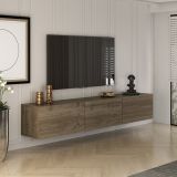 Mobile Porta tv Marrone Noce 3 Vani 3 Ante 150x32x30h cm, Apertura a Ribalta - Saonara