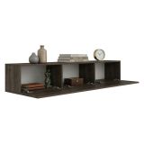 Mobile Porta tv Marrone Noce 3 Vani 3 Ante 150x32x30h cm, Apertura a Ribalta - Saonara