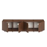 Mobile Porta tv Marrone Noce Apertura a Ribalta 4 Ante 180x35x46h cm, 4 Vani - Nokarara