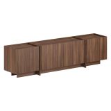 Mobile Porta tv Marrone Noce Apertura a Ribalta 4 Ante 180x35x46h cm, 4 Vani - Nokarara