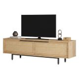 Mobile Porta tv Marrone Noce Marrone Quercia Apertura a Ribalta 2 Ante 160x35.5x45.1h cm, 2 Vani - Moimacco