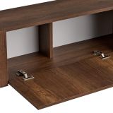 Mobile Porta tv Marrone Noce Nero 2 Ante 4 Vani 180x30x45h cm, Apertura a Ribalta - Noga