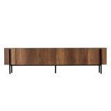 Mobile Porta tv Marrone Noce Nero 2 Ante 4 Vani 180x30x45h cm, Apertura a Ribalta - Noga
