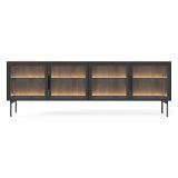 Mobile Porta tv Marrone Noce Nero 3 Ripiani 4 Ante 181x39x62h cm, con led - Kalerora