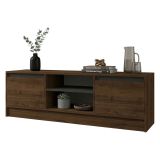 Mobile Porta tv Marrone Noce Nero Antracite un Ripiano 2 Ante 180x40x45h cm, 4 Vani - Lurani