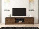 Mobile Porta tv Marrone Noce Nero Antracite un Ripiano 2 Ante 180x40x45h cm, 4 Vani - Lurani