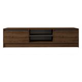 Mobile Porta tv Marrone Noce Nero Antracite un Ripiano 2 Ante 180x40x45h cm, 4 Vani - Lurani