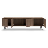 Mobile Porta tv Marrone Noce Nero un Ripiano 4 Ante 183x40x54h cm, con led - Kafami