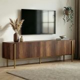 Mobile Porta tv Marrone Noce oro 2 Ante 4 Vani 180x30x45h cm, Apertura a Ribalta - Noga