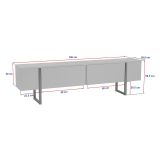 Mobile Porta tv Marrone Noce Scuro Nero 2 Ante 2 Vani 180x30x50h cm, Apertura a Ribalta - Abishia