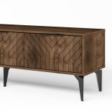 Mobile Porta tv Marrone Noce un Ripiano 2 Ante 160x30x50h cm, 5 Vani - Sambuci