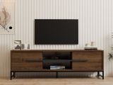 Mobile Porta tv Marrone Noce un Ripiano 2 Ante 160x40x50h cm, 4 Vani - Cinaglio