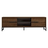 Mobile Porta tv Marrone Noce un Ripiano 2 Ante 160x40x50h cm, 4 Vani - Cinaglio