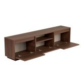 Mobile Porta tv Marrone Noce un Ripiano 3 Ante 160x30x42h cm, 4 Vani - Morrigan