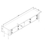 Mobile Porta tv Marrone Noce un Ripiano 4 Ante 190x40x50h cm, Ante Effetto Rigato - Brembana