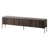 Mobile Porta tv Marrone Noce un Ripiano 4 Ante 190x40x50h cm, Ante Effetto Rigato - Brembana