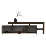 Mobile Porta tv Marrone Noce un Ripiano Apertura Battente, a Ribalta 192x37x53h cm, 3 Ante - Trasacco