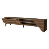 Mobile Porta tv Marrone Noce un Ripiano Un'anta 180x40x37h cm, 3 Vani - Campli